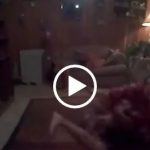 Girl chokes out a guy with Headscissors