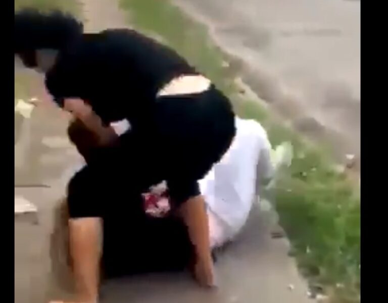 Girl Fight Beatdown on Sidewalk