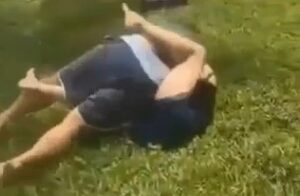 Trained woman taps out a man