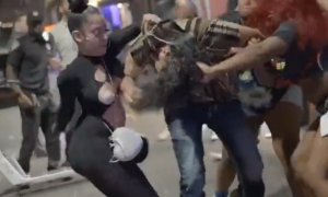 Women Beat up a Man