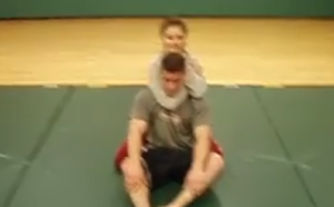 Girl chokes out a boy