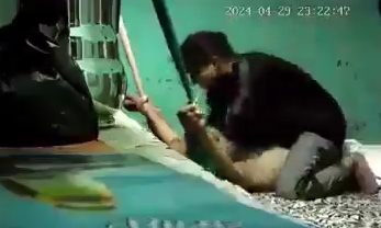 Wife beat up her husband and ties him up