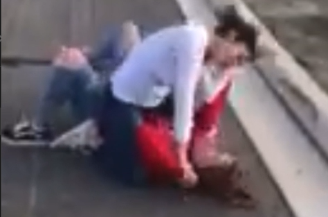 Girl cries for help after getting beat up