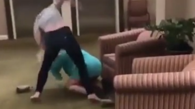 One sided beatdown in female fight