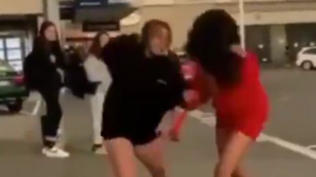 Girl Fights with ankle monitor
