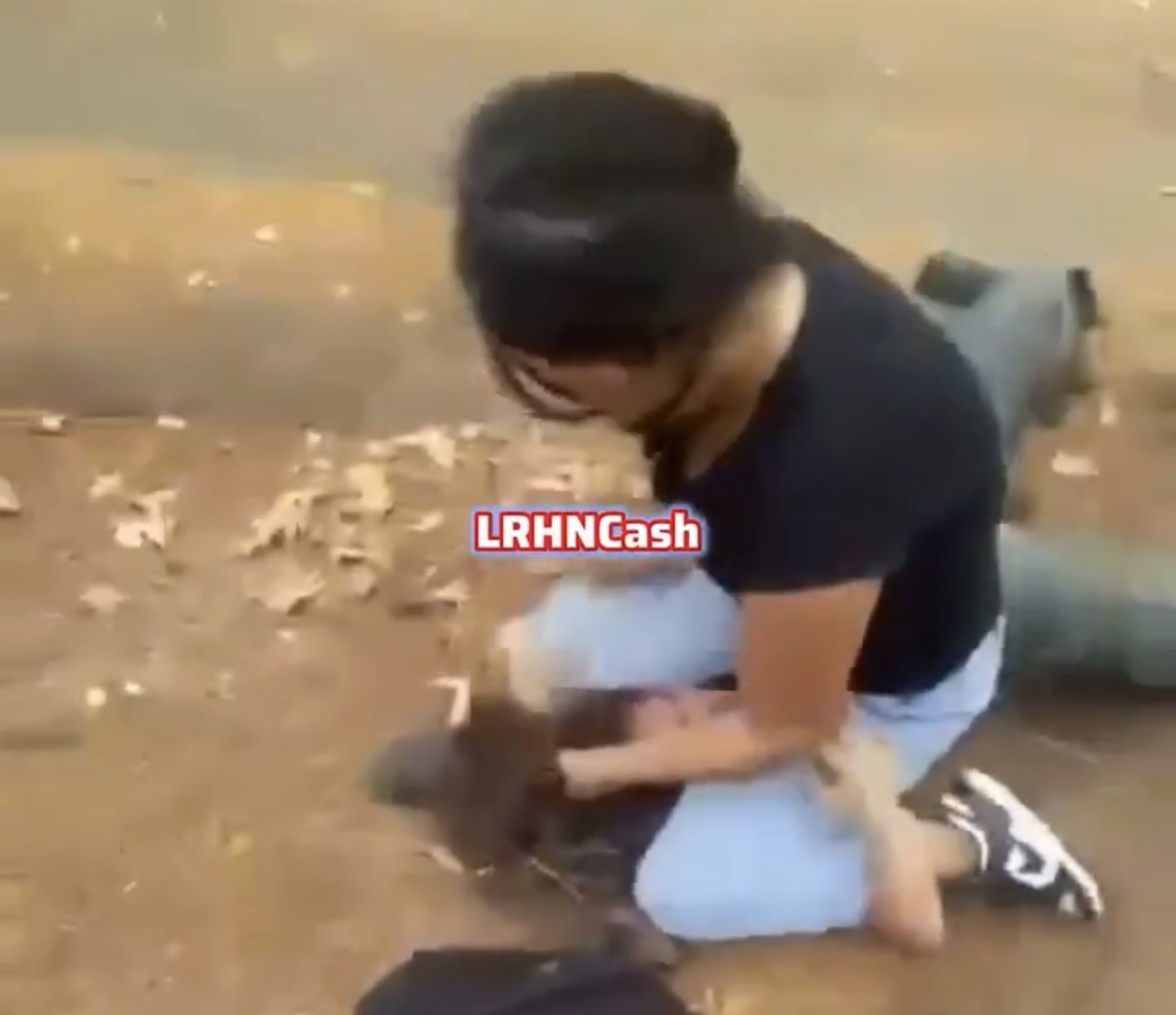 Brutal Girl Fight Face Sitting In A Street Fight