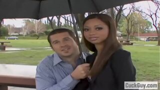 Loser husband watching her wife go black — Cuckold
