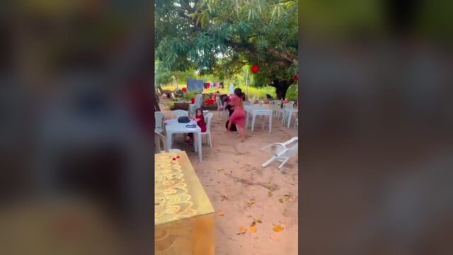 Bikini Girl Fight at a Beach Party